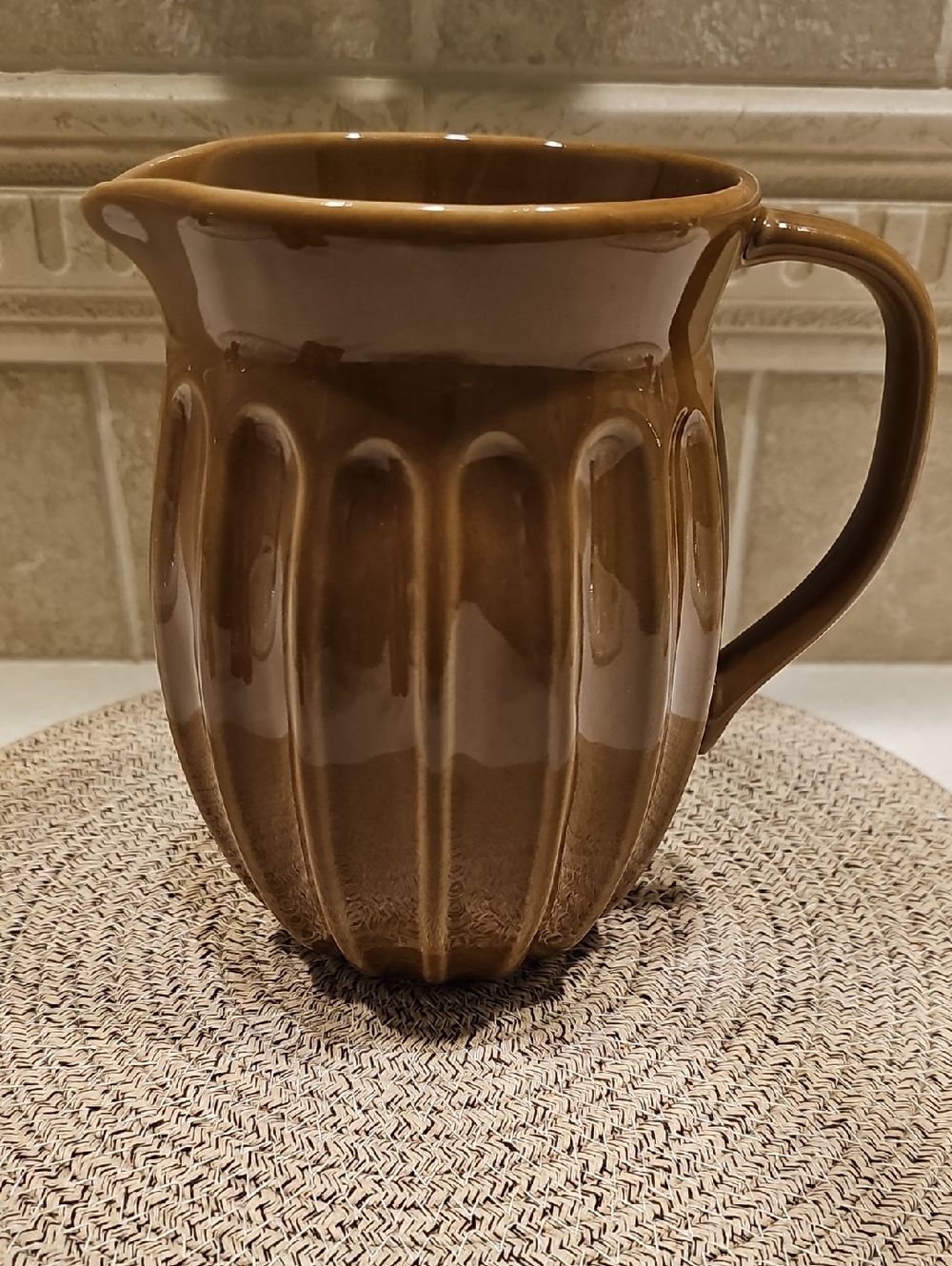 Hearth & Hand Brown Ceramic Pitcher 45oz.